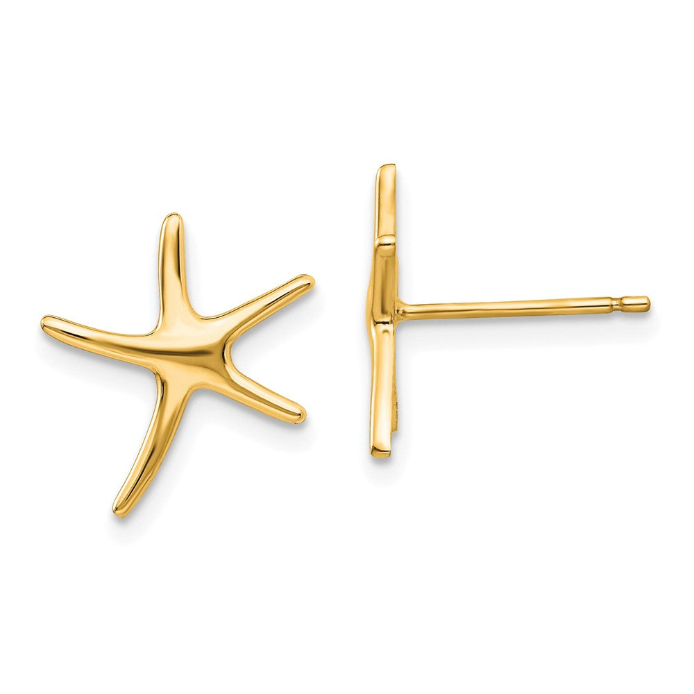 10k Yellow Gold 11.33 mm Starfish Earrings (1.26 grams)