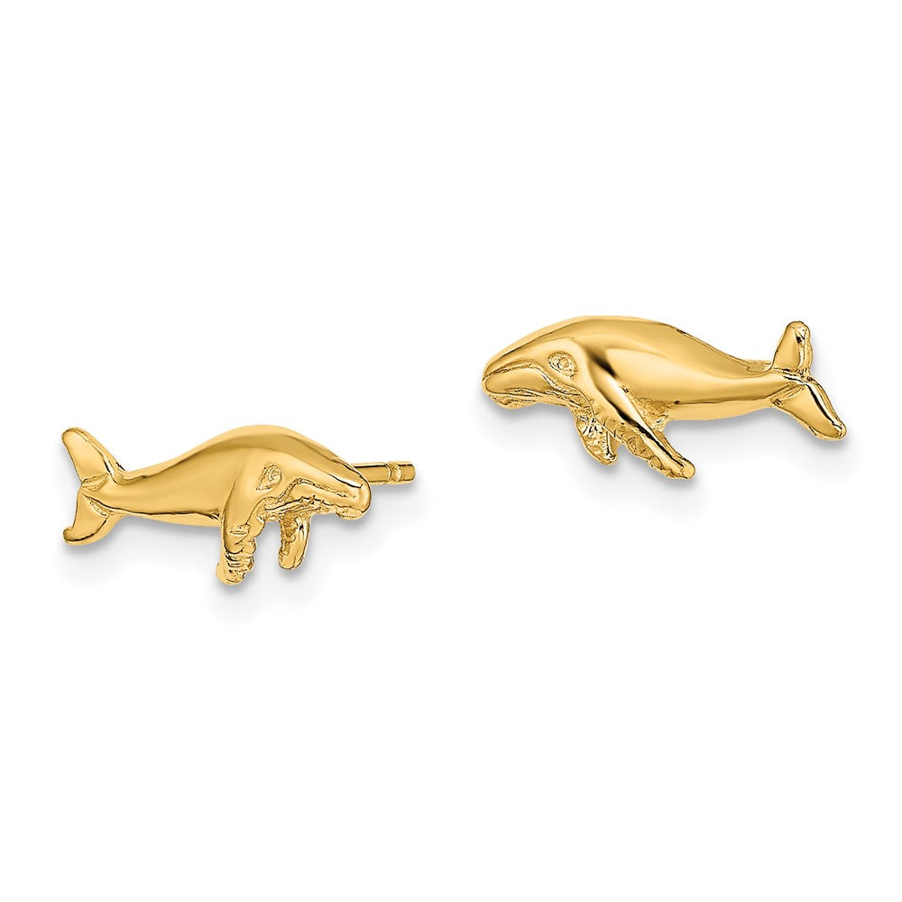 10k Yellow Gold 2 mm Whale Post Earrings (0.82 grams)