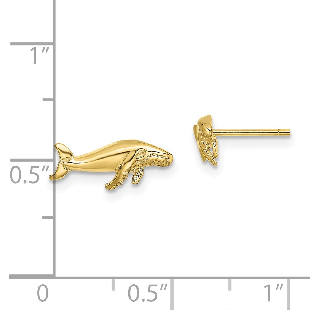 10k Yellow Gold 2 mm Whale Post Earrings (0.82 grams)