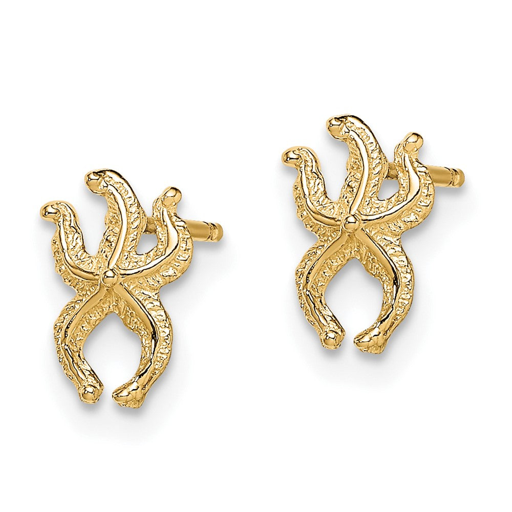 10k Yellow Gold 5.8 mm Mini Starfish Post Earrings (0.63 grams)