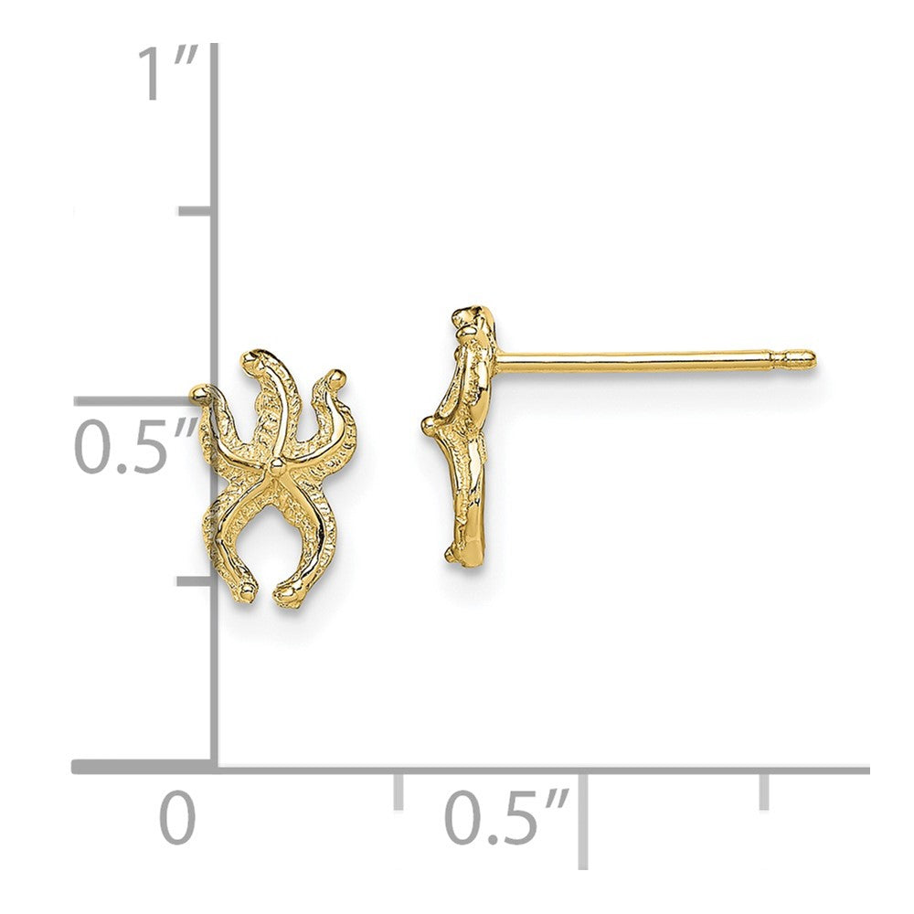 10k Yellow Gold 5.8 mm Mini Starfish Post Earrings (0.63 grams)
