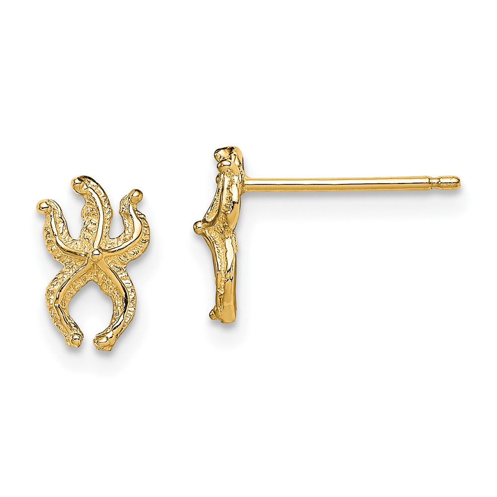 10k Yellow Gold 5.8 mm Mini Starfish Post Earrings (0.63 grams)