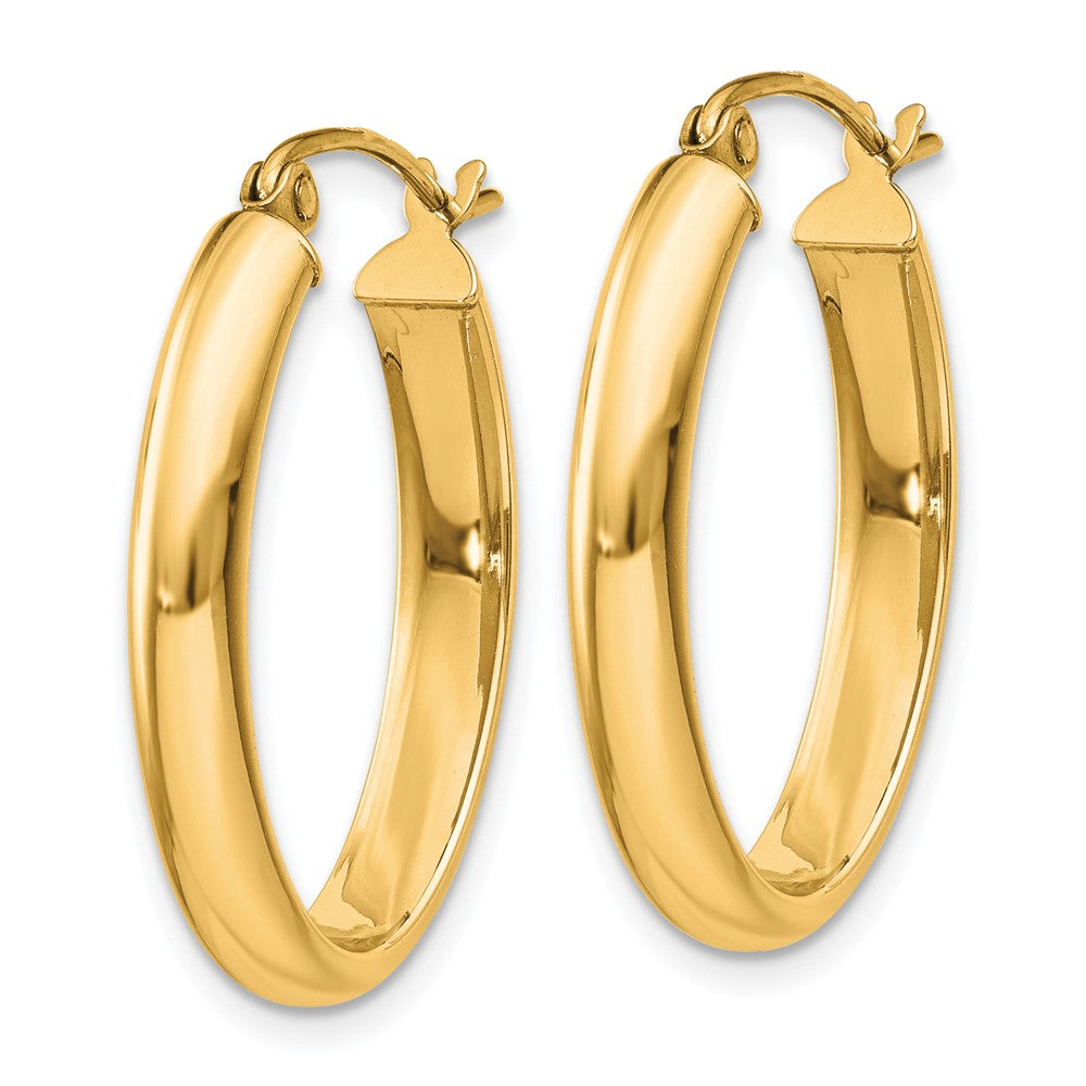 10k Yellow Gold 17 mm Oval Tube Hoop Earrings (1.34 grams)