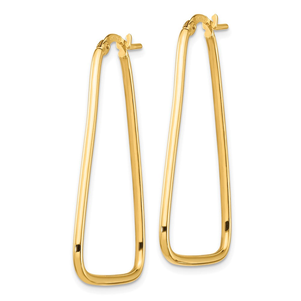 10k Yellow Gold 23.7 mm Polished Triangle Dangle Hoop Earrings (1.33 grams)