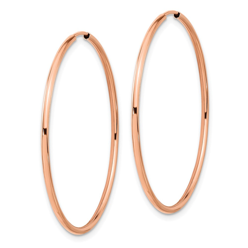 10k Rose Gold 40.5 mm Polished Endless Hoop Earrings (1.55 grams)