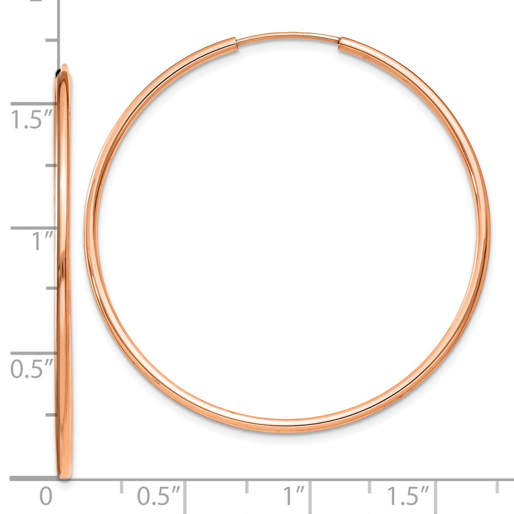 10k Rose Gold 40.5 mm Polished Endless Hoop Earrings (1.55 grams)