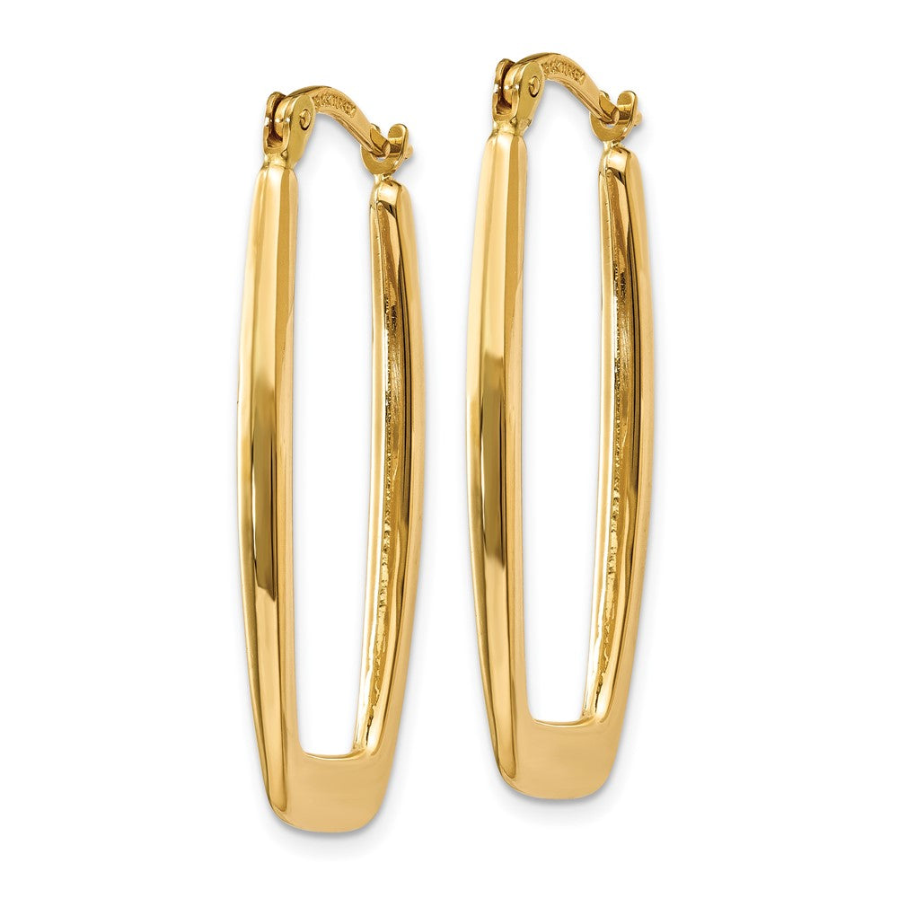 10k Yellow Gold 2.25 mm Rectangle Hoop Earrings (1.72 grams)