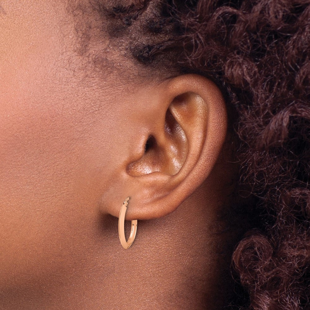 10k Rose Gold 18.8 mm Polished Hoop Earrings
