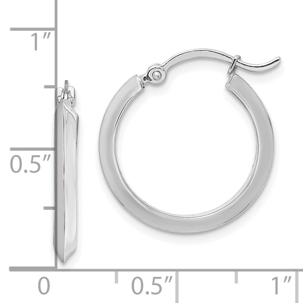 10k White Gold 18.8 mm Polished Hoop Earrings