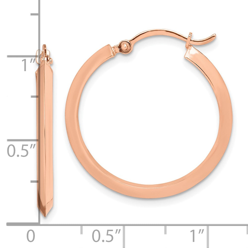 10k Rose Gold 25 mm Polished Hoop Earrings (1.35 grams)