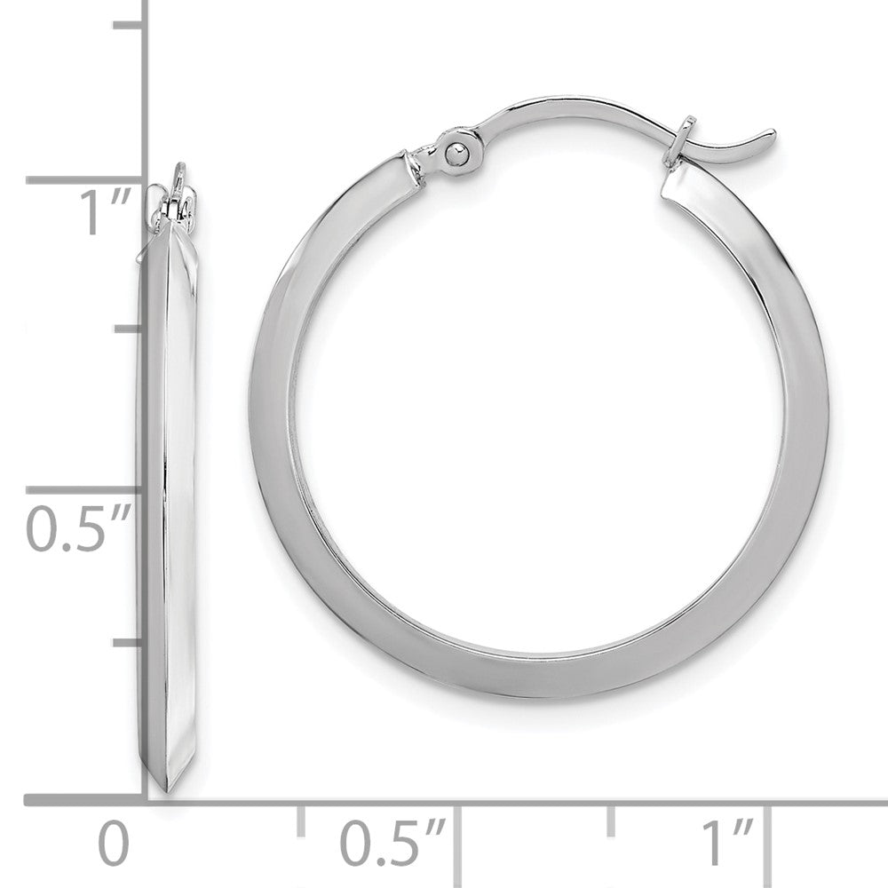 10k White Gold 25 mm Polished Hoop Earrings