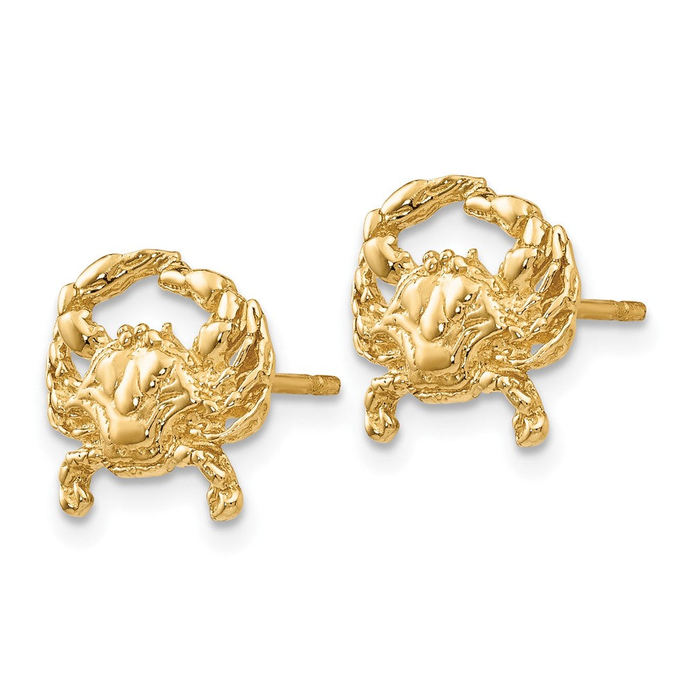 10k Yellow Gold 12 mm Crab Post Earrings (1.46 grams)