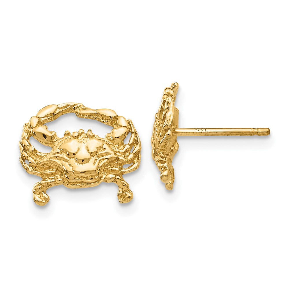 10k Yellow Gold 12 mm Crab Post Earrings (1.46 grams)