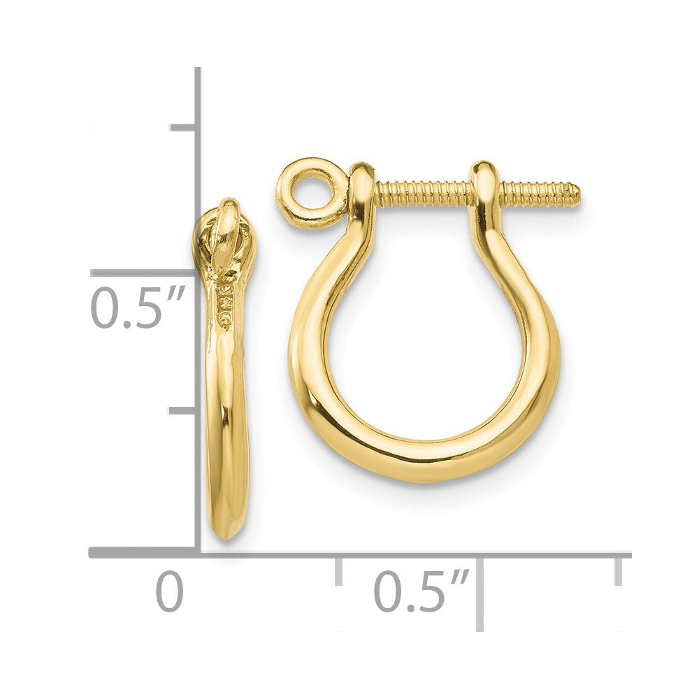 10k Yellow Gold 13.3 mm Shackle Link Screw Post Earrings (1.8 grams)