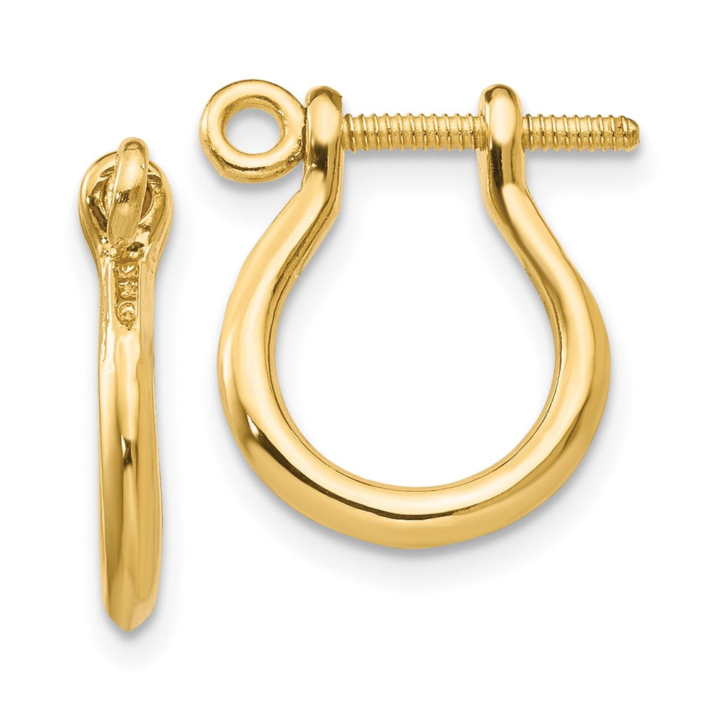 10k Yellow Gold 13.3 mm Shackle Link Screw Post Earrings (1.8 grams)