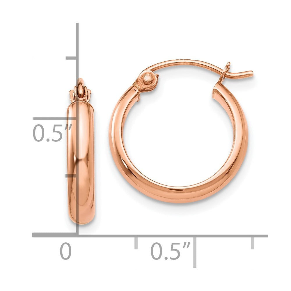 10k Rose Gold 2.75 mm Hoop Earrings (0.99 grams)