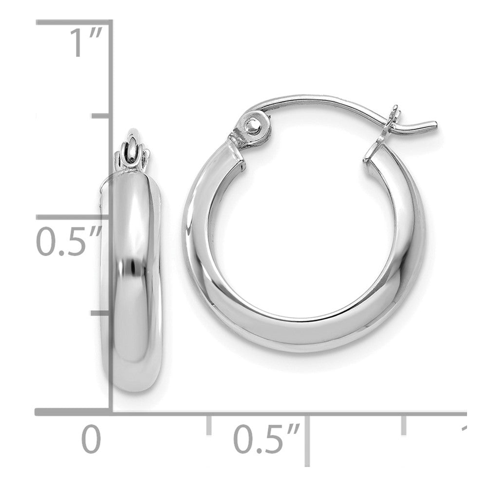 10k White Gold 4 mm Hoop Earrings (1.08 grams)