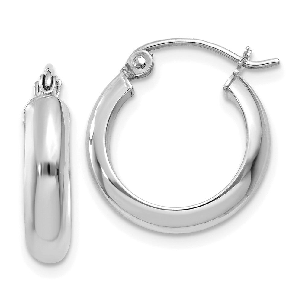 10k White Gold 4 mm Hoop Earrings (1.08 grams)