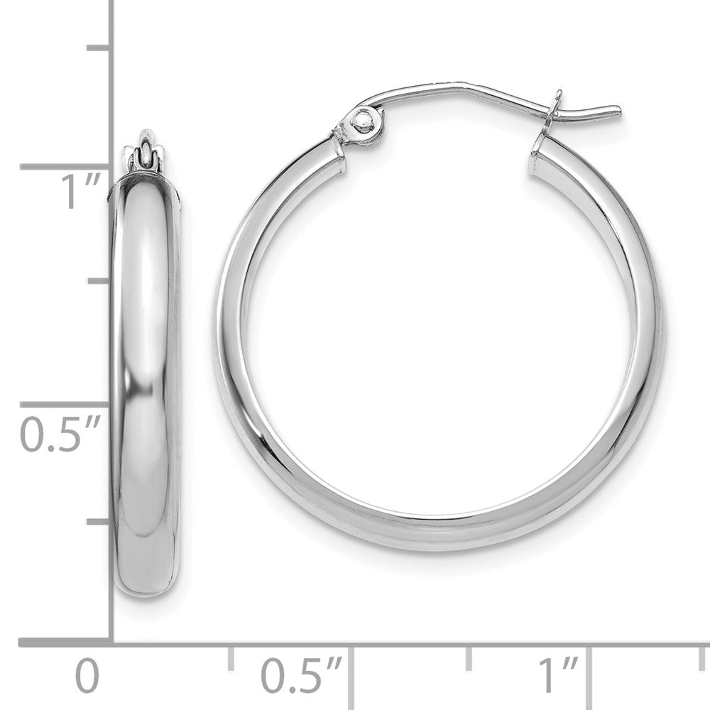 10k White Gold 4 mm Hoop Earrings (1.83 grams)