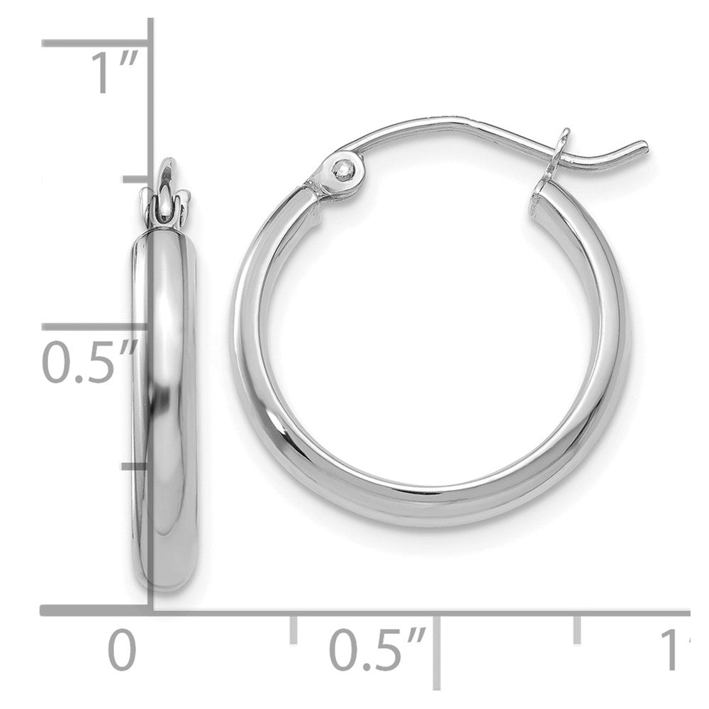 10k White Gold 2.75 mm Hoop Earrings (1.06 grams)