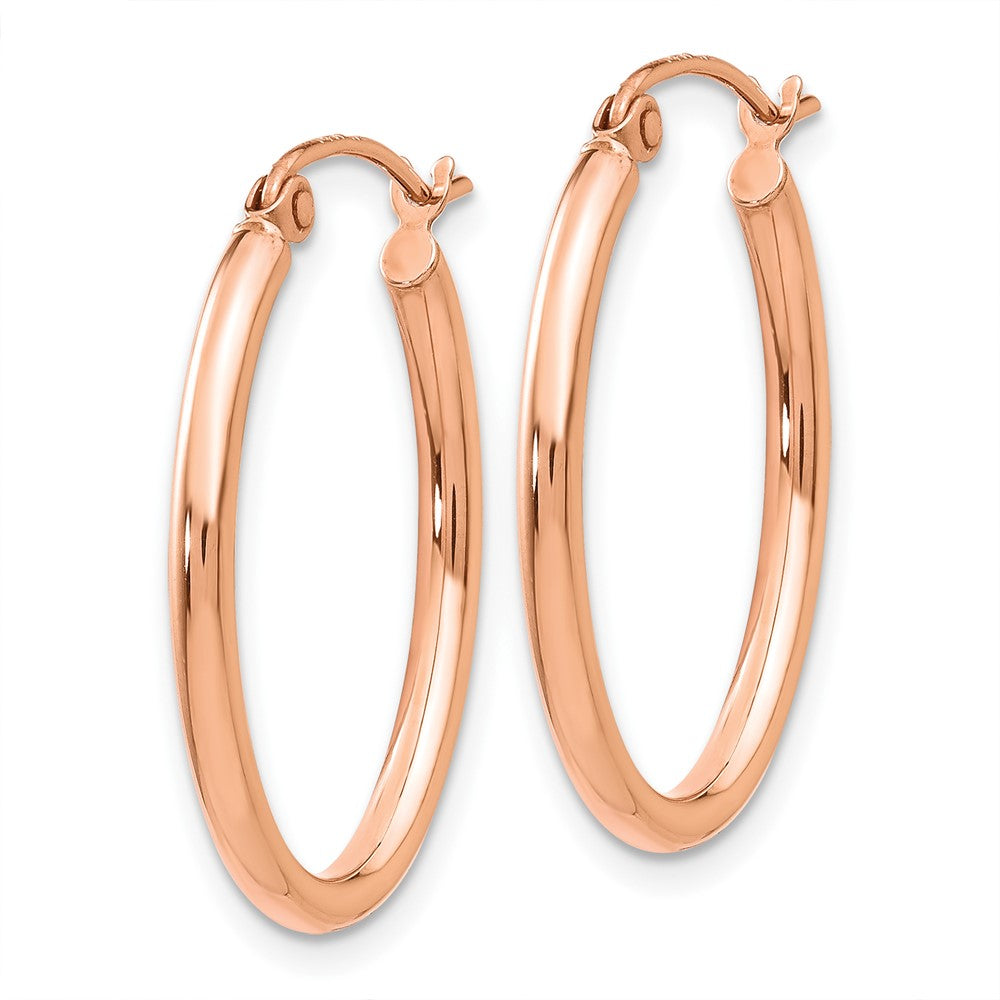 10k Rose Gold 17 mm Oval Hoop Earrings (1.29 grams)