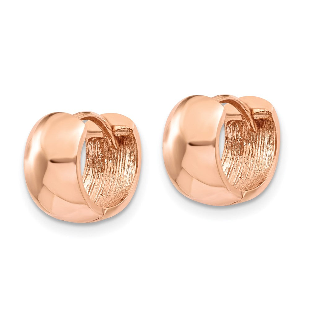 10k Rose Gold 7 mm Round Hinged Hoop Earrings