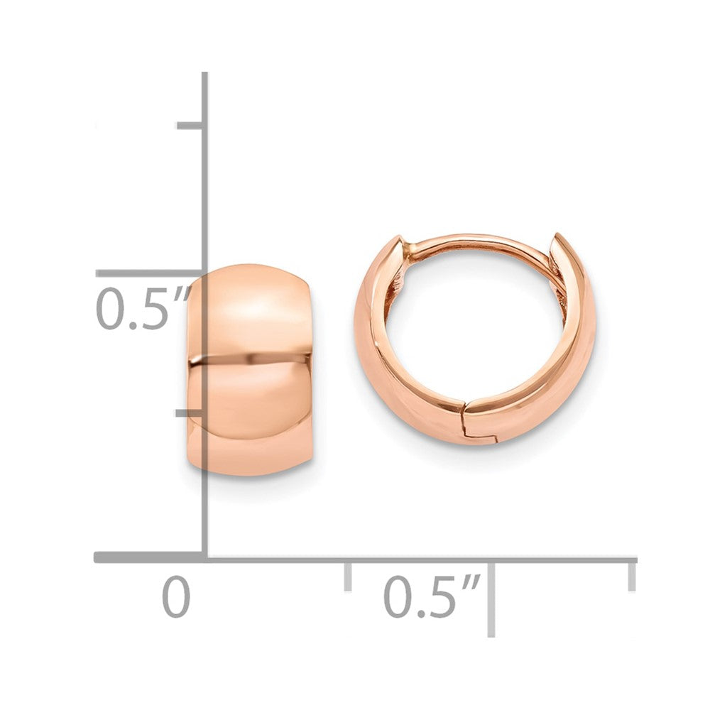 10k Rose Gold 7 mm Round Hinged Hoop Earrings