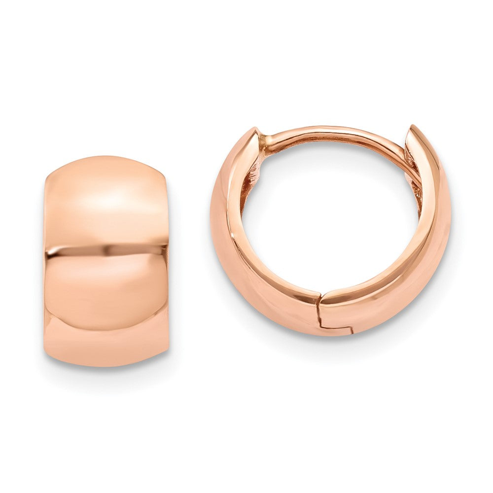 10k Rose Gold 7 mm Round Hinged Hoop Earrings