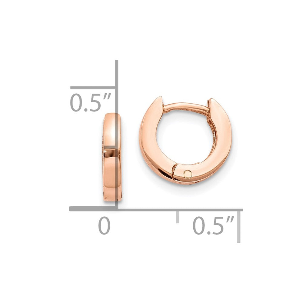 10k Rose Gold 2 mm Round Hinged Hoop Earrings (1.1 grams)