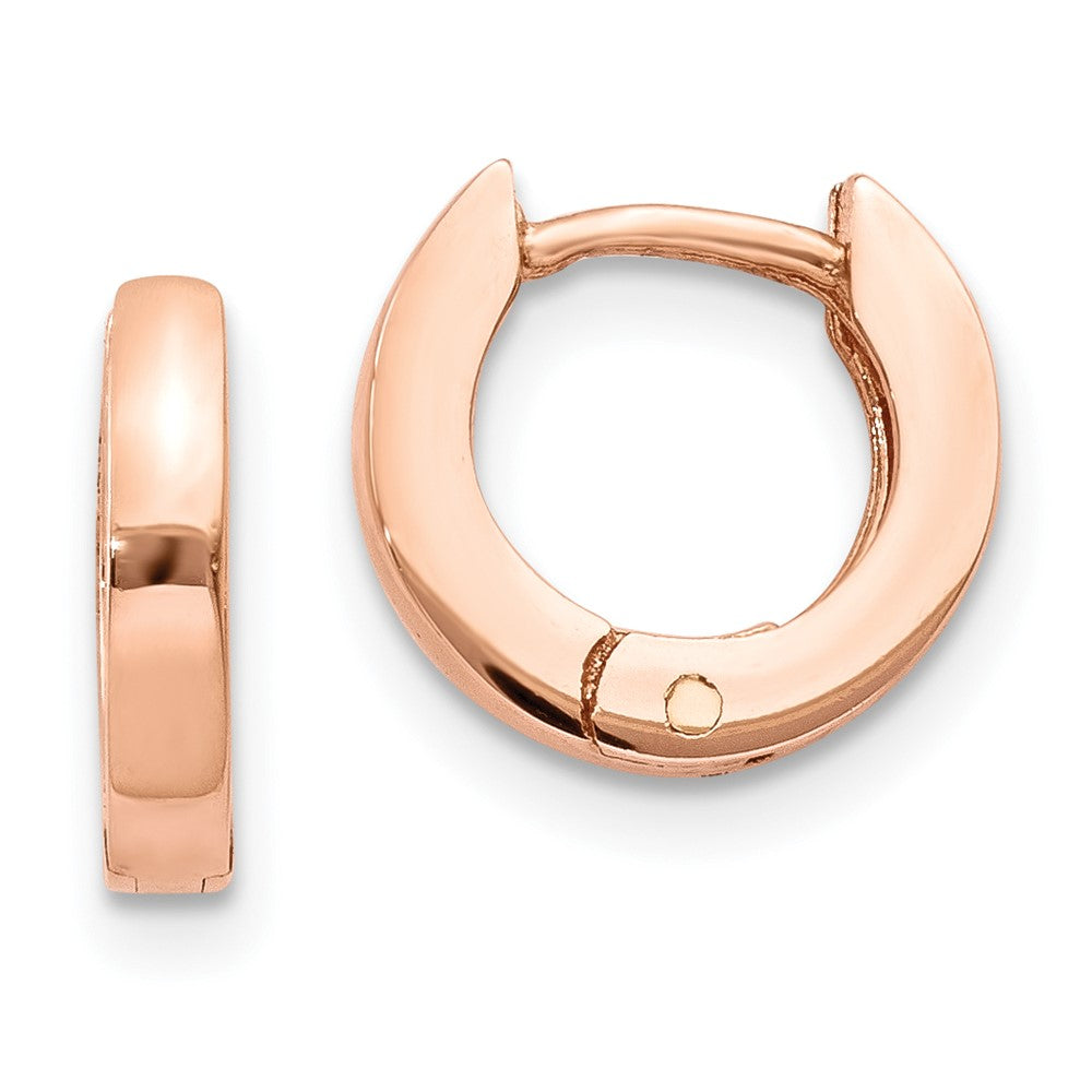 10k Rose Gold 2 mm Round Hinged Hoop Earrings (1.1 grams)