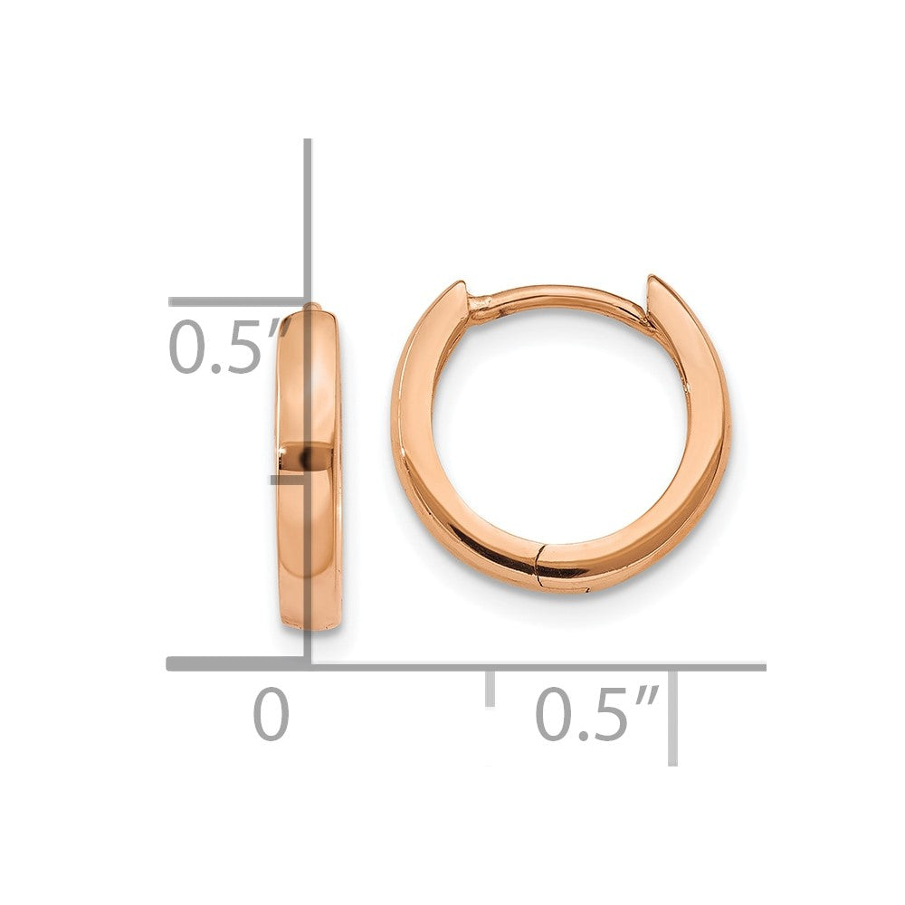 10k Rose Gold 1.8 mm Round Hinged Hoop Earrings (1.01 grams)