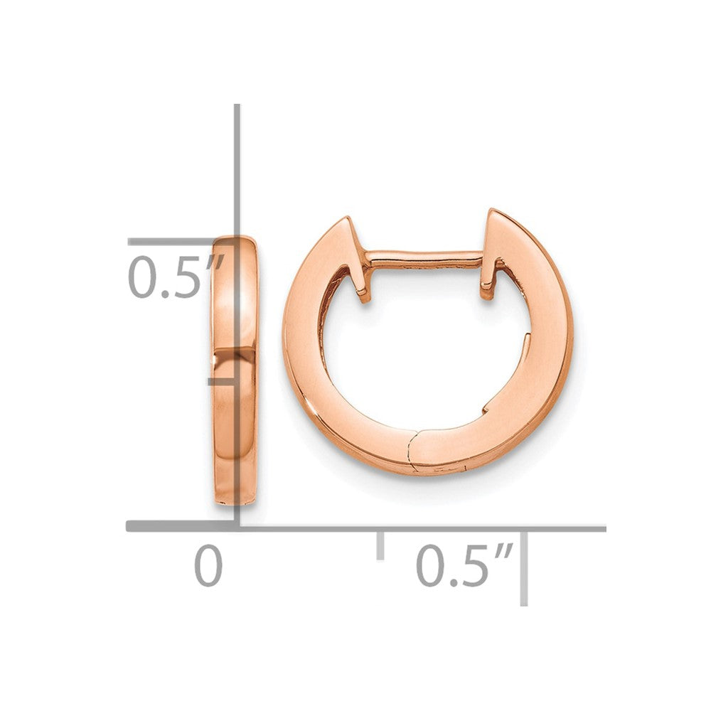 10k Rose Gold 1.7 mm Hinged Hoop Earrings (1.76 grams)