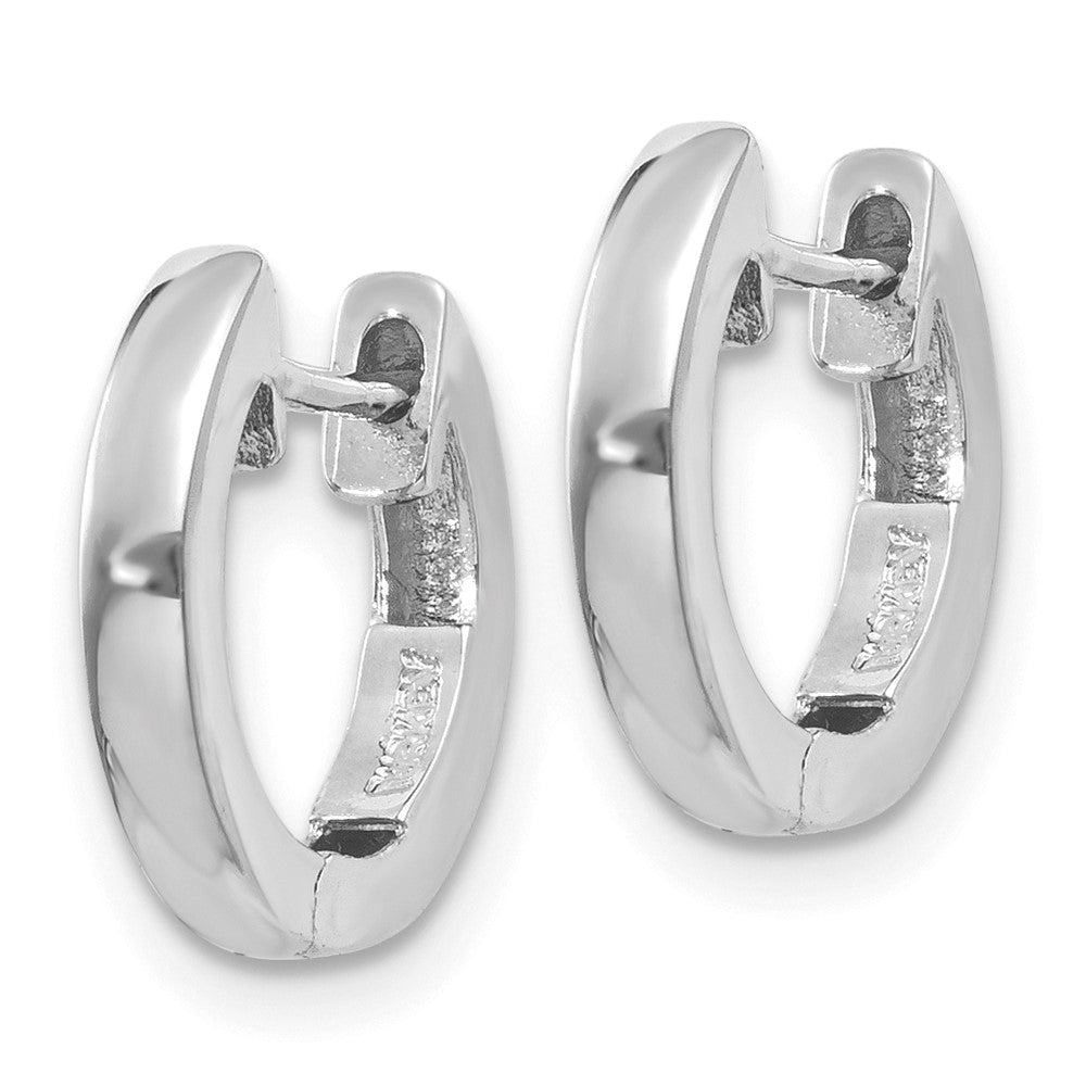 10k White Gold 3 mm Hinged Hoop Earrings (1.62 grams)