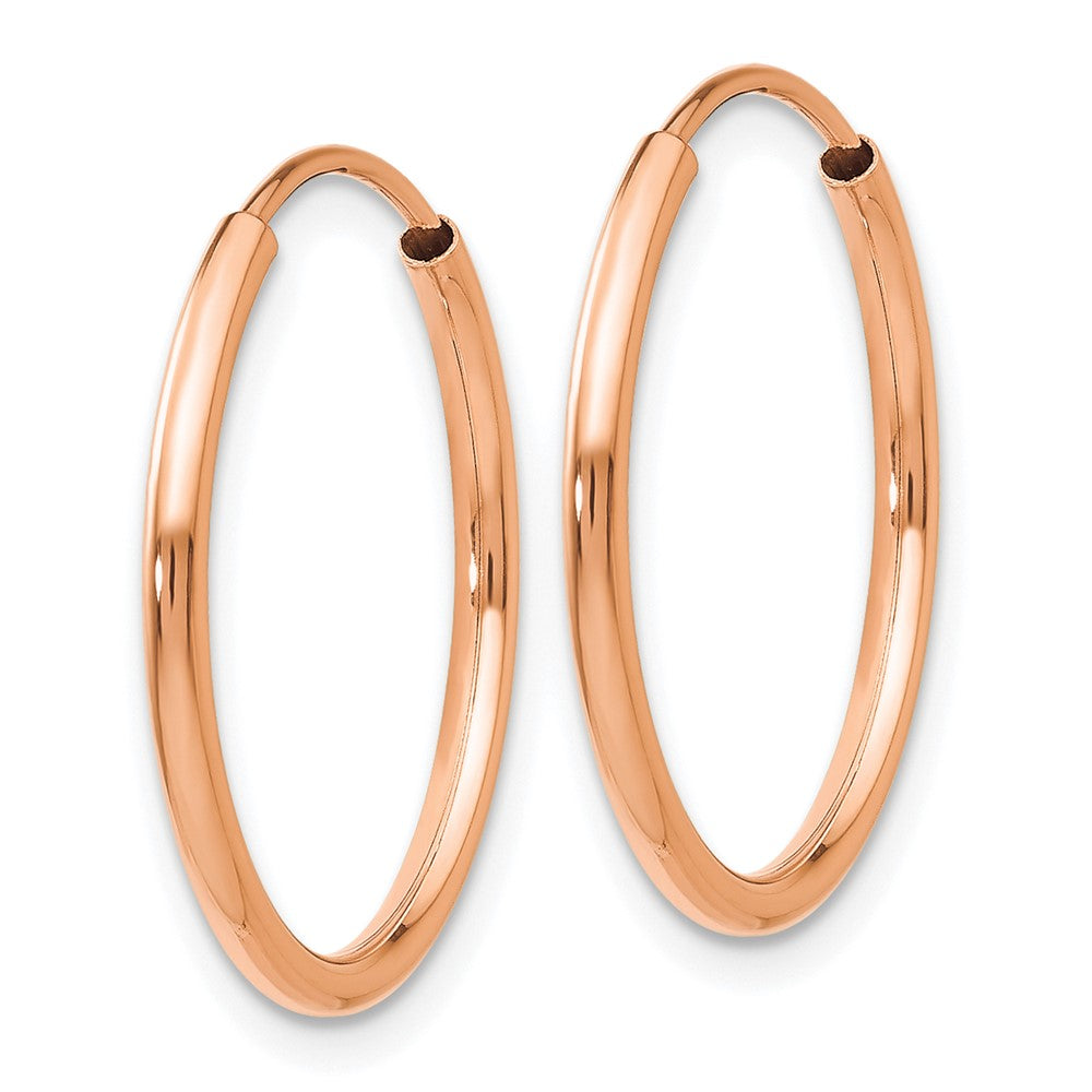 10k Rose Gold 17 mm Polished Endless Tube Hoop Earrings (0.66 grams)