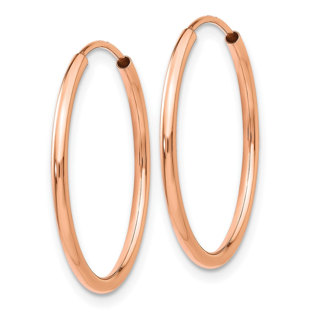 10k Rose Gold 23 mm Polished Endless Tube Hoop Earrings (0.7 grams)