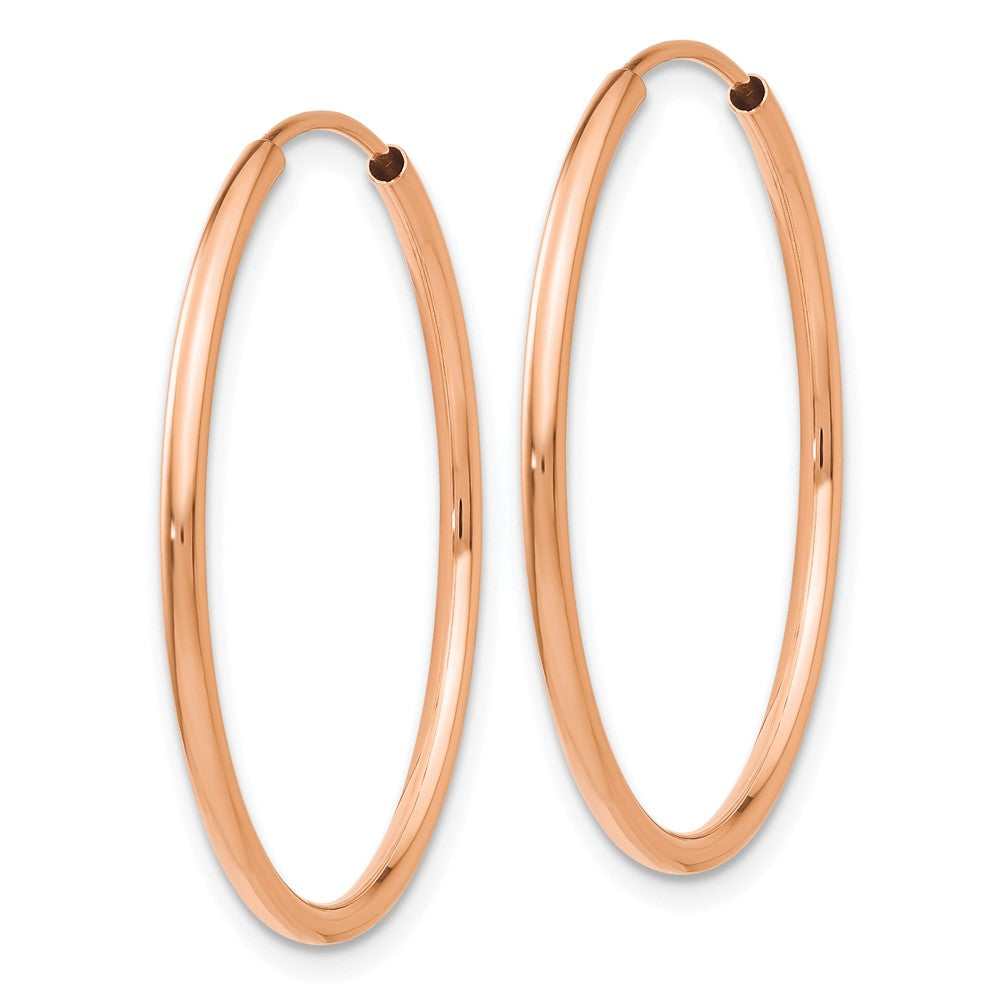 10k Rose Gold 26 mm Polished Endless Tube Hoop Earrings (0.89 grams)