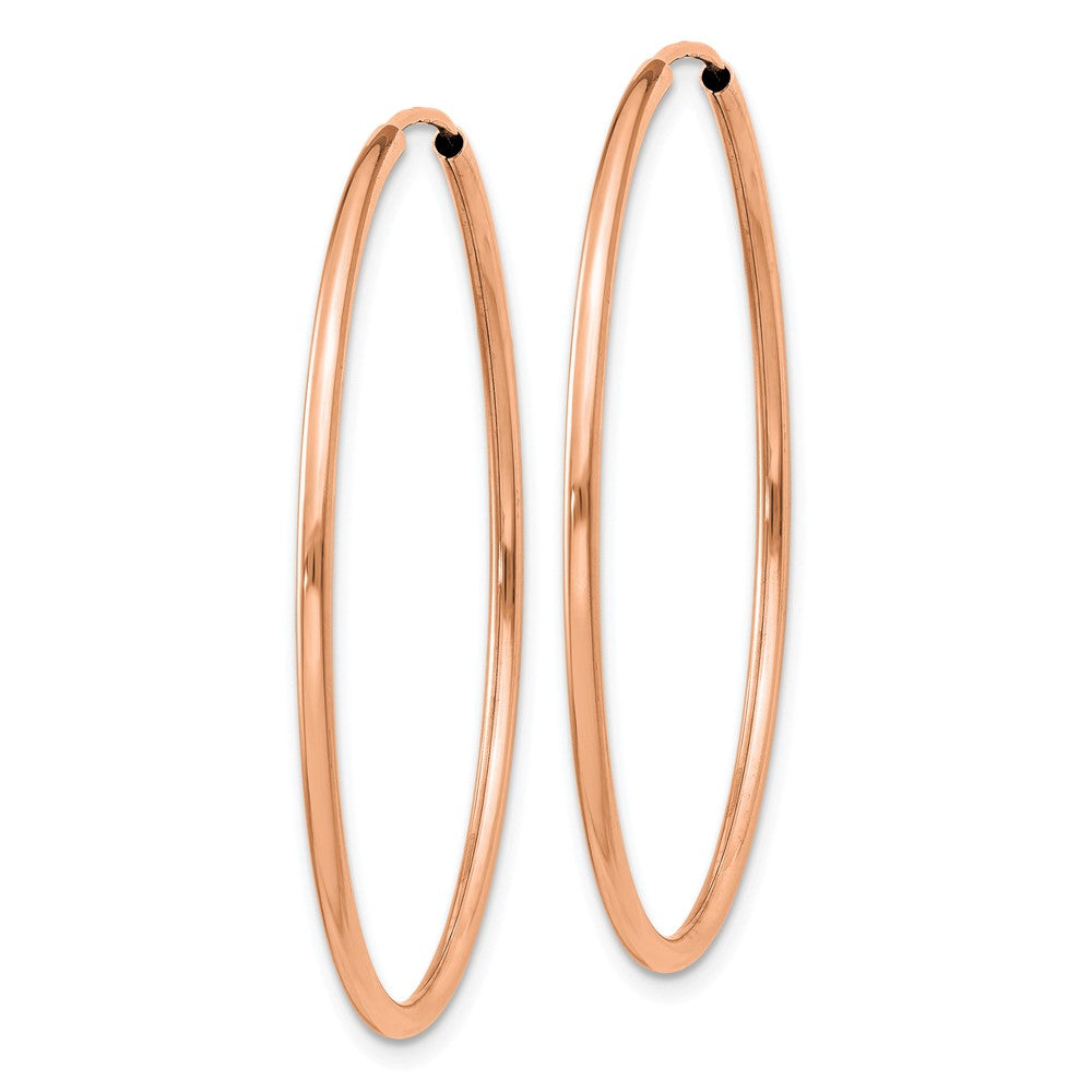 10k Rose Gold 38 mm Polished Endless Tube Hoop Earrings (1.32 grams)