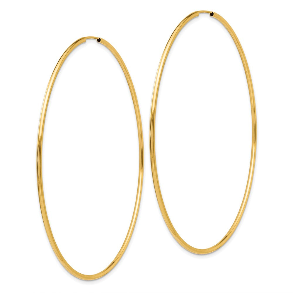 10k Yellow Gold 74 mm Endless Hoop Earrings (2.35 grams)