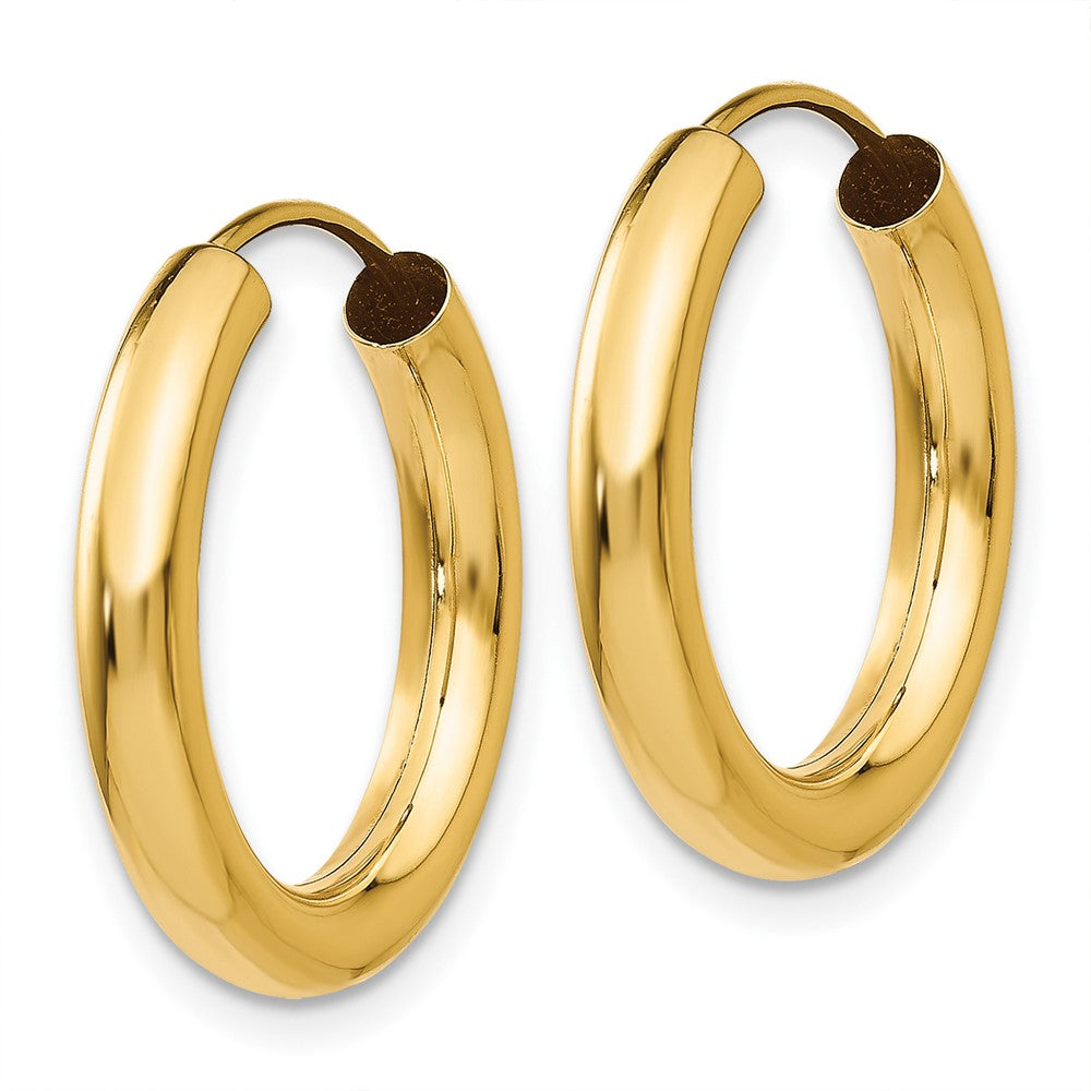 10k Yellow Gold 20 mm Polished Endless Tube Hoop Earrings (1.07 grams)