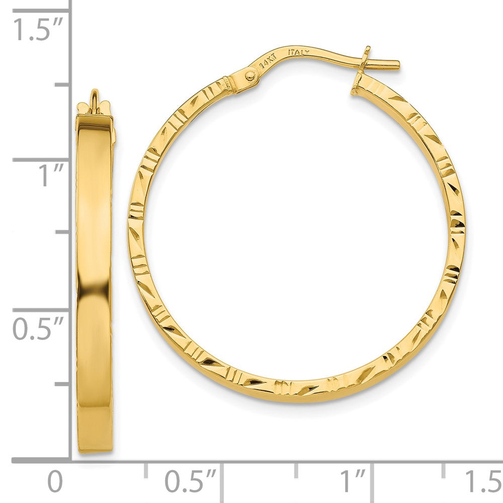 10k Yellow Gold 30.25 mm Polished Hoop Earrings (1.64 grams)