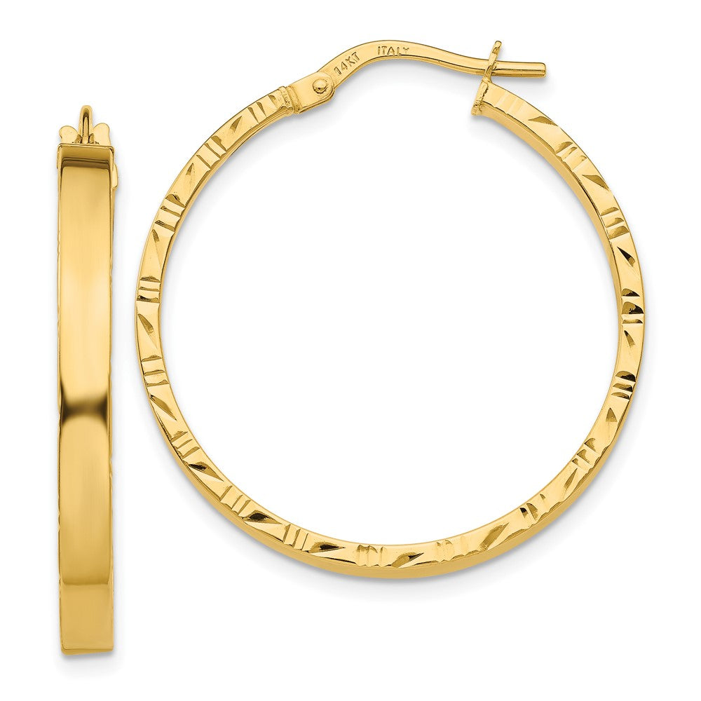 10k Yellow Gold 30.25 mm Polished Hoop Earrings (1.64 grams)