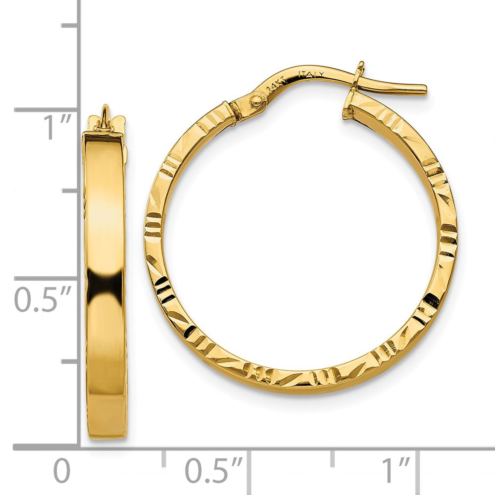 10k Yellow Gold 25 mm Polished Hoop Earrings (1.36 grams)