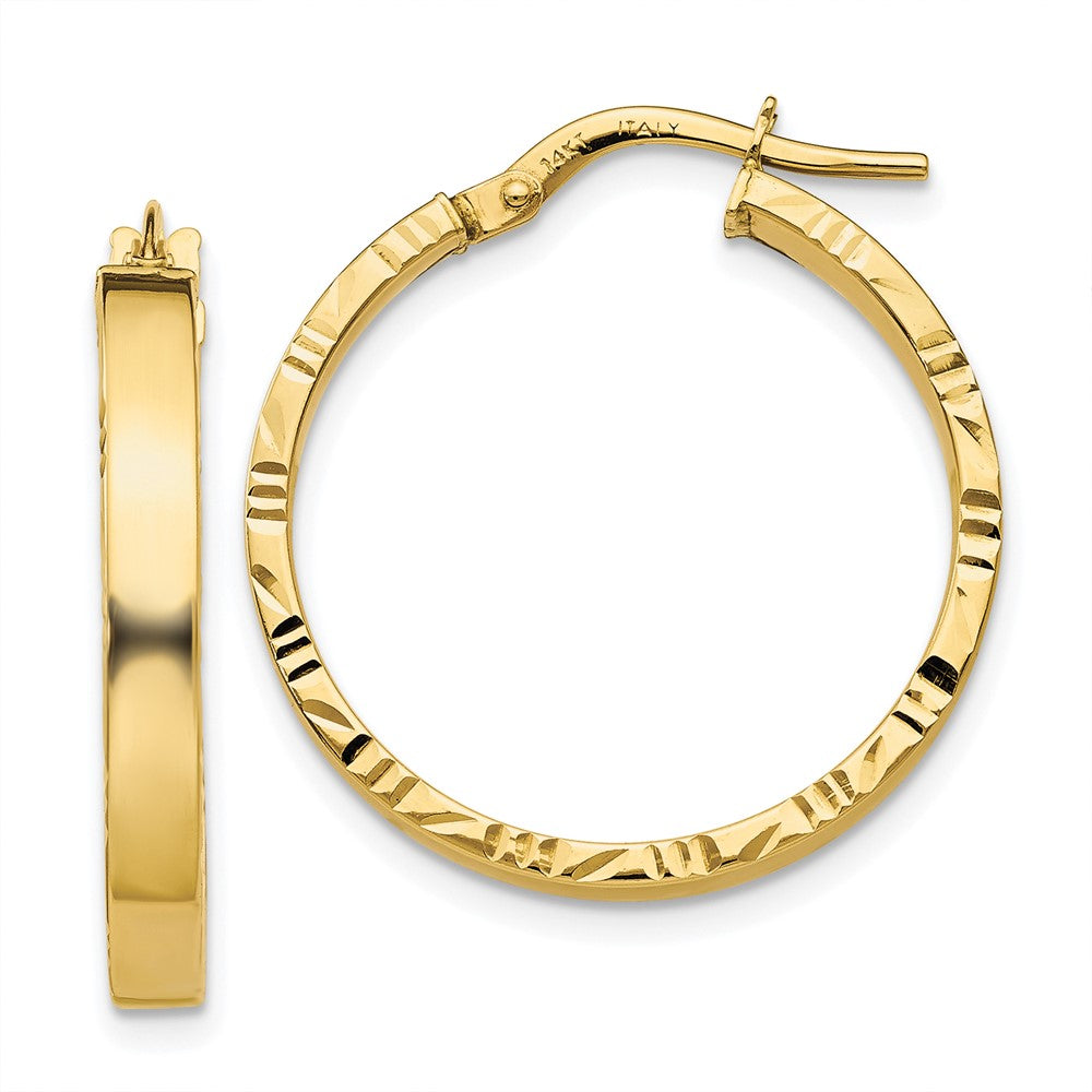 10k Yellow Gold 25 mm Polished Hoop Earrings (1.36 grams)