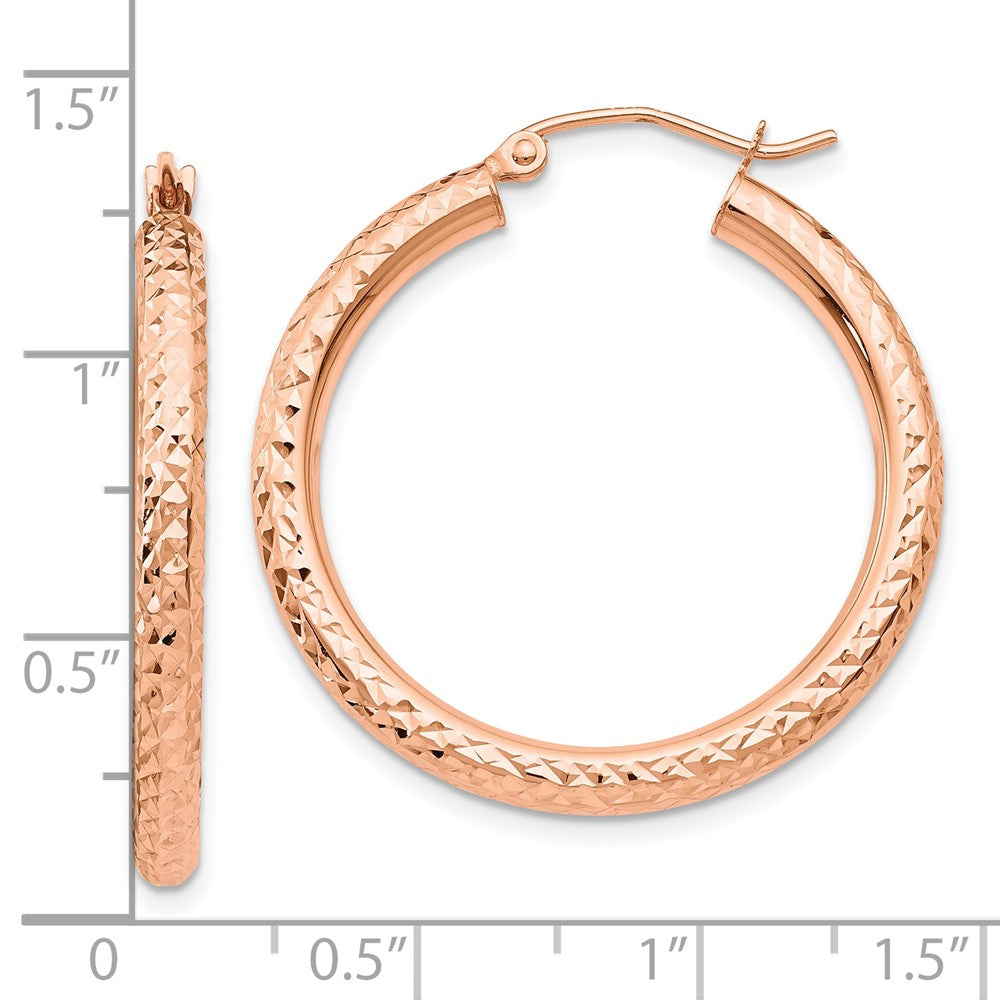 10k Rose Gold 3 mm Round Hoop Earrings (2.15 grams)