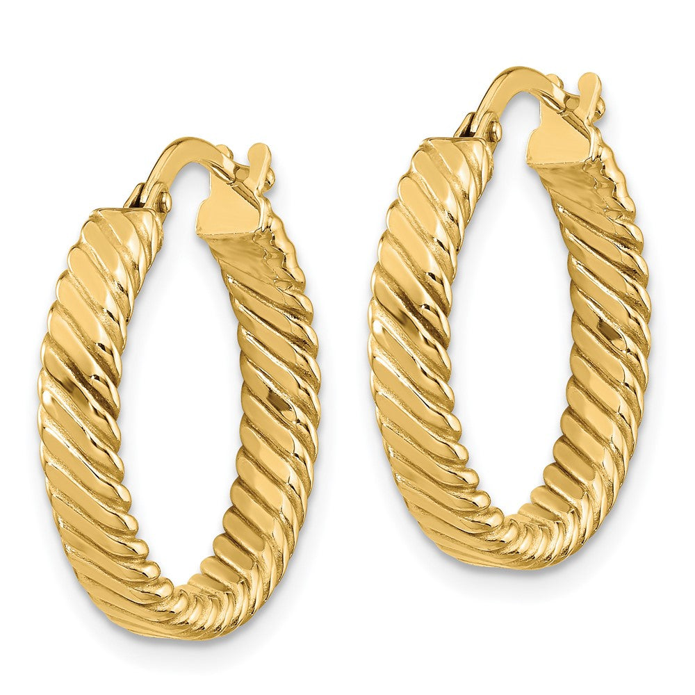 10k Yellow Gold 20 mm Patterned Hoop Earrings (1.51 grams)