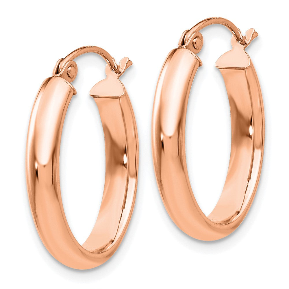 10k Rose Gold 3.75 mm Polished Oval Tube Hoop Earrings (1.39 grams)