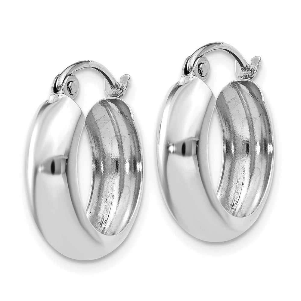 10k White Gold 4.75 mm Round Hoop Earrings (1.19 grams)