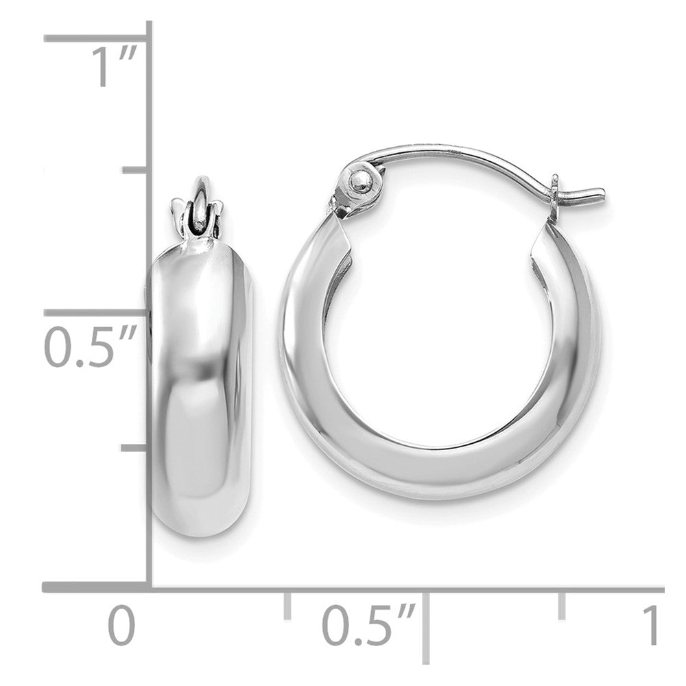 10k White Gold 4.75 mm Round Hoop Earrings (1.19 grams)