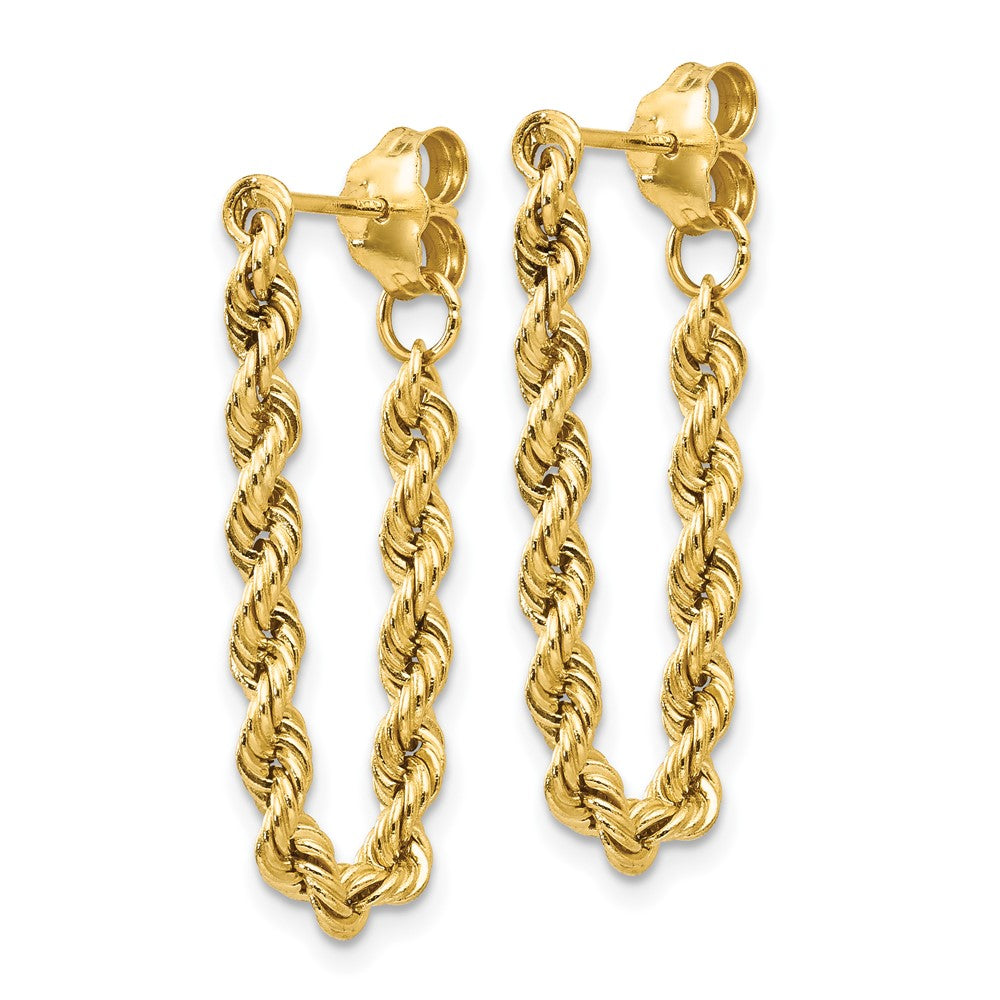 10k Yellow Gold 8 mm Hollow Rope Earrings (0.95 grams)