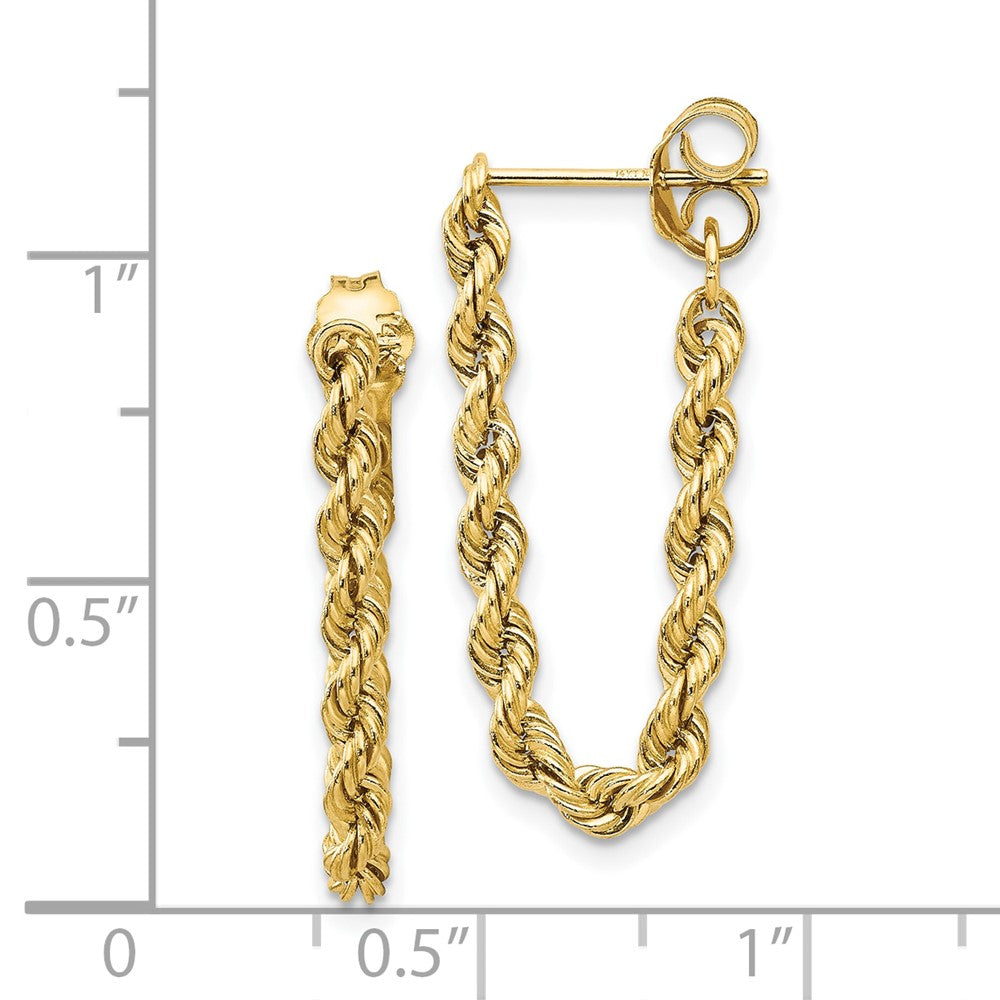 10k Yellow Gold 8 mm Hollow Rope Earrings (0.95 grams)